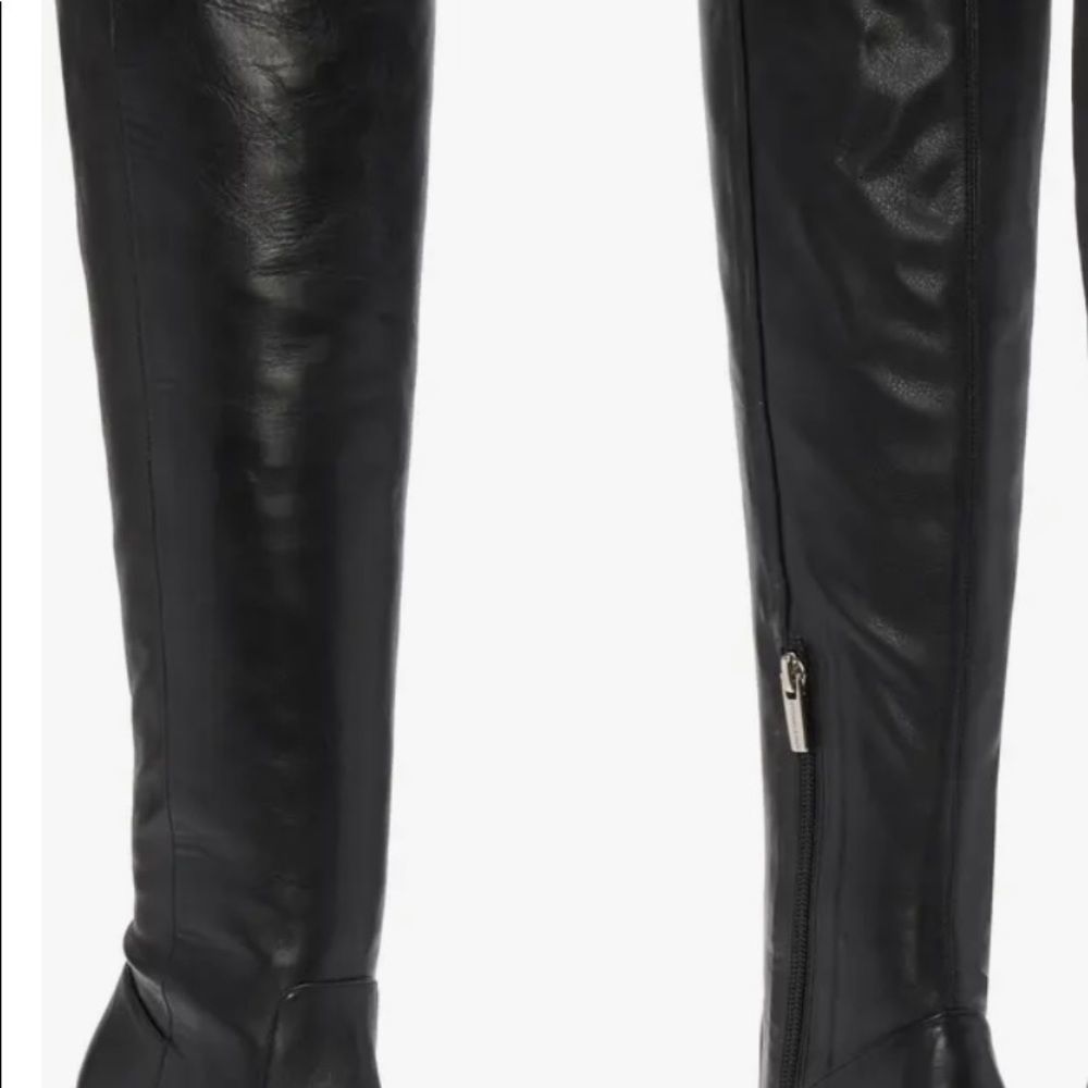 NWT VINCE CAMUTO DEMERRI OVER THE KNEE BLACK BOOTS SEXY LEATHER POINTED … - Picture 4 of 12